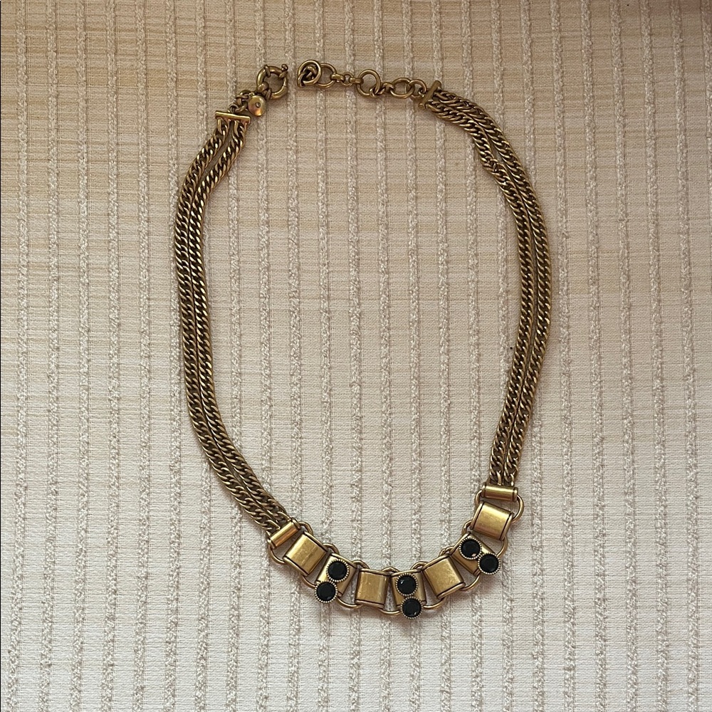 J. Crew Gold and Black Statement Necklace